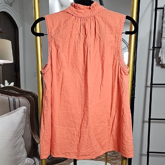 Roller Rabbit Coral Ruffle Neck Blouse - Picture 3 of 7